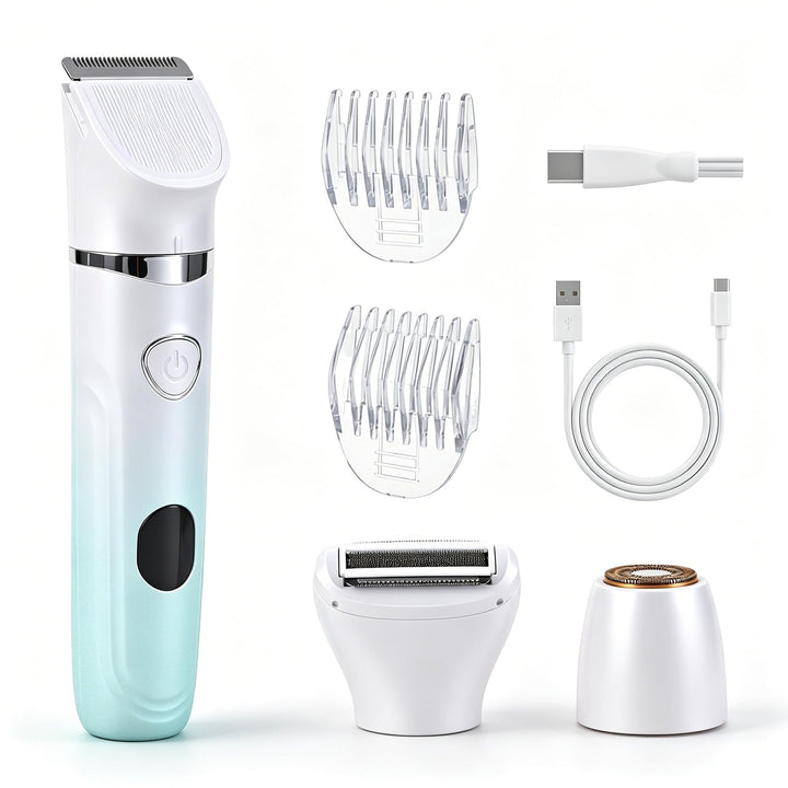 Carehabi 3-in-1 Elektrischer Rasierer Damen, Intimrasierer Frauen IPX7 Wasserdicht, Nass &amp; Trocken D