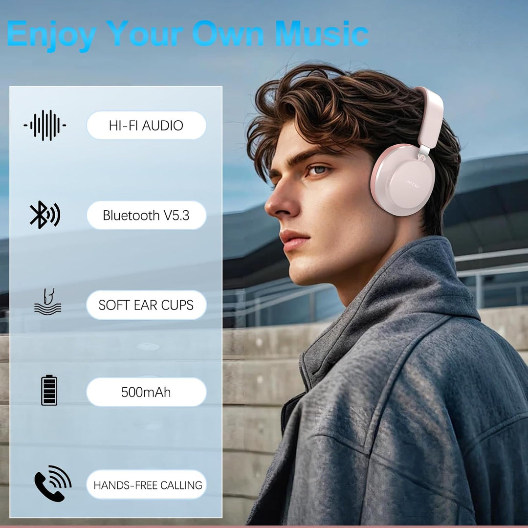 Noise Cancelling Kopfhörer Kabellos Bluetooth, Over Ear Kopfhörer Bluetooth mit Mikrofon, Cancelling