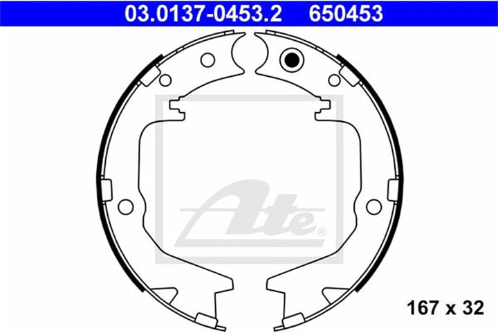 ATE 03.0137-0453.2 Bremsbackensatz, Feststellbremse