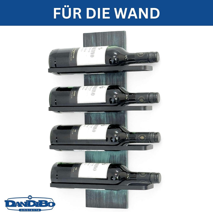 DanDiBo Weinregal Wand Metall Schwarz Modern 96695 Grün Flaschenregal Schmal Wandmontage Wine Rack W