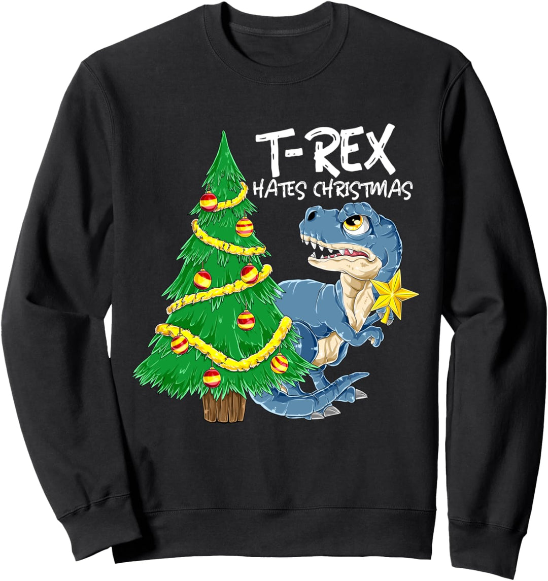 Lustiges T-Rex Weihnachtensbaum Weihnachten Dinosaurier Dino Sweatshirt