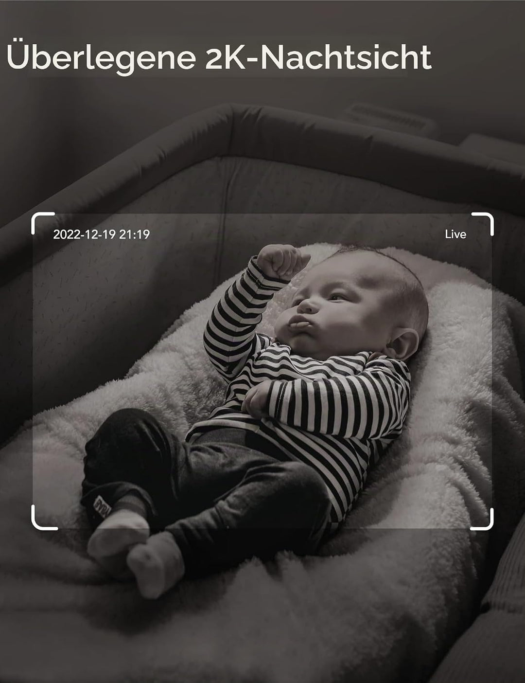 nooie 5G Babyphone mit SD-Karte, 2K Babyphone mit Kamera WiFi Haustierkamera, kabellose 360-Grad IP-