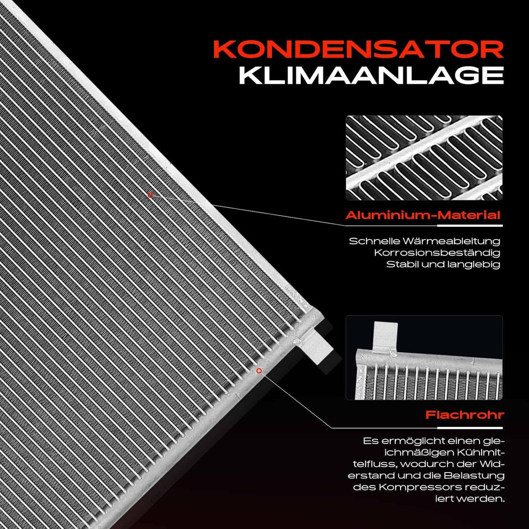 Frankberg Kondensator Klimaanlage mit Trockner Kompatibel mit Qashqai +2 I 1.6L 2007-2013 Qashqai +2