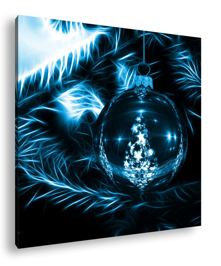 deyoli Dark aufgehängte Christbaumkugel Format: 60x60 Effekt: Monocrome Blau als Leinwandbild, Motiv