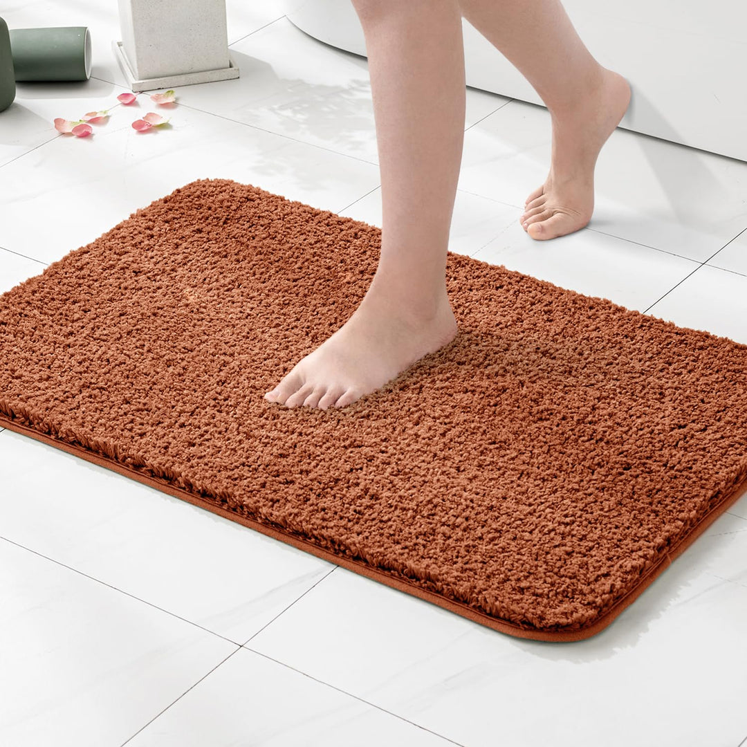 MIULEE Badematte Weiche Badteppich rutschfest Badvorleger Fussmatte Badzimmermatte Bettvorleger Flau