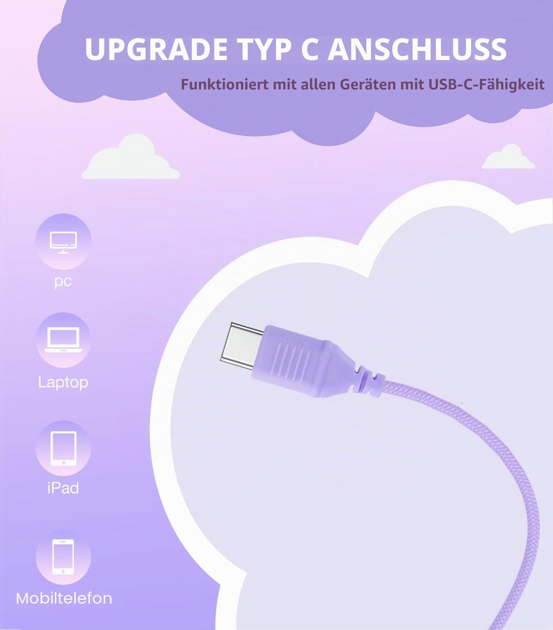 Upgrade USB Typ C Kinder Kopfhörer für die Schule, 94 dB sichere Lautstärke begrenzt, HD-Stereo-Soun