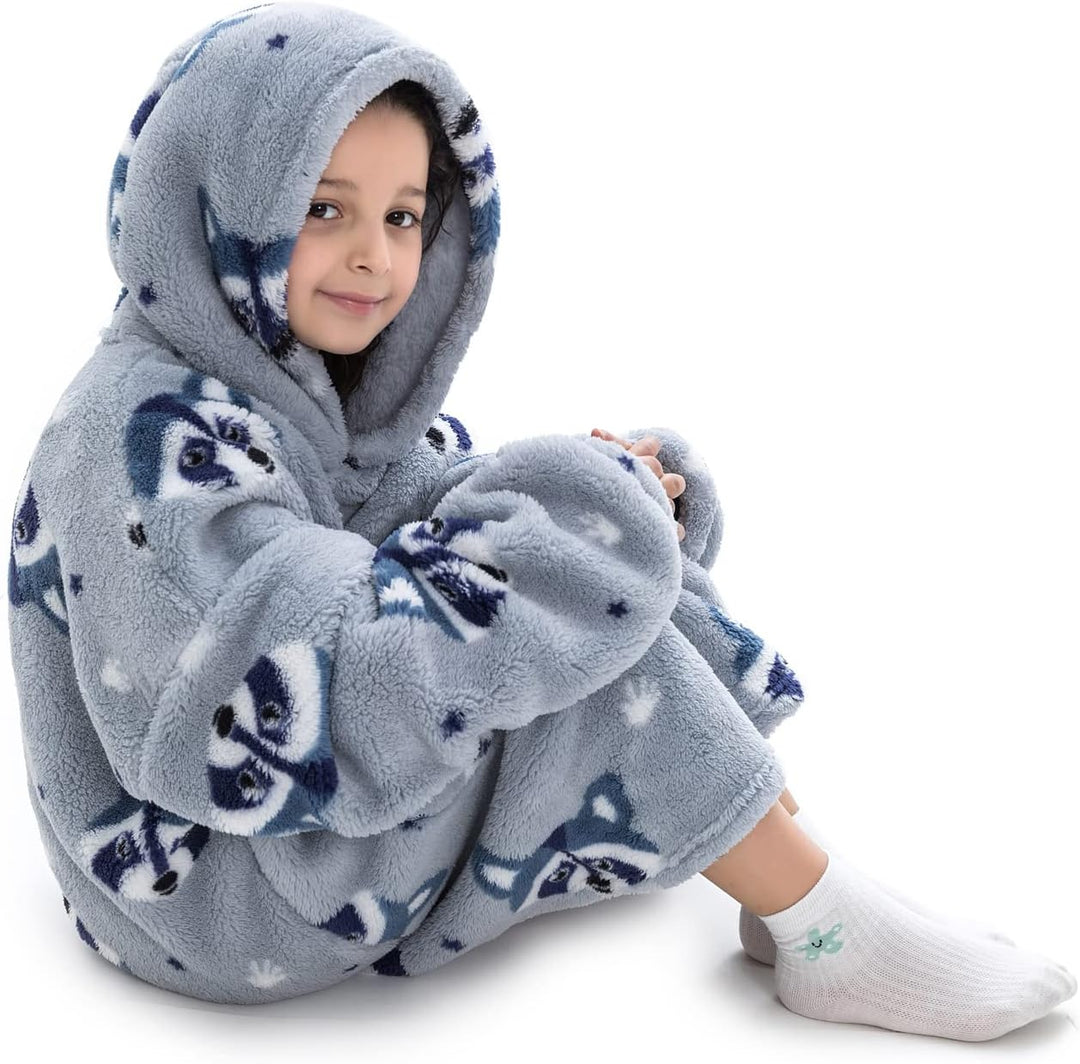 Kinder Übergrosse Kapuzenpullover,Super Weich Warmes Bequeme Tragbare Decken Sweatshirt für Mädchen