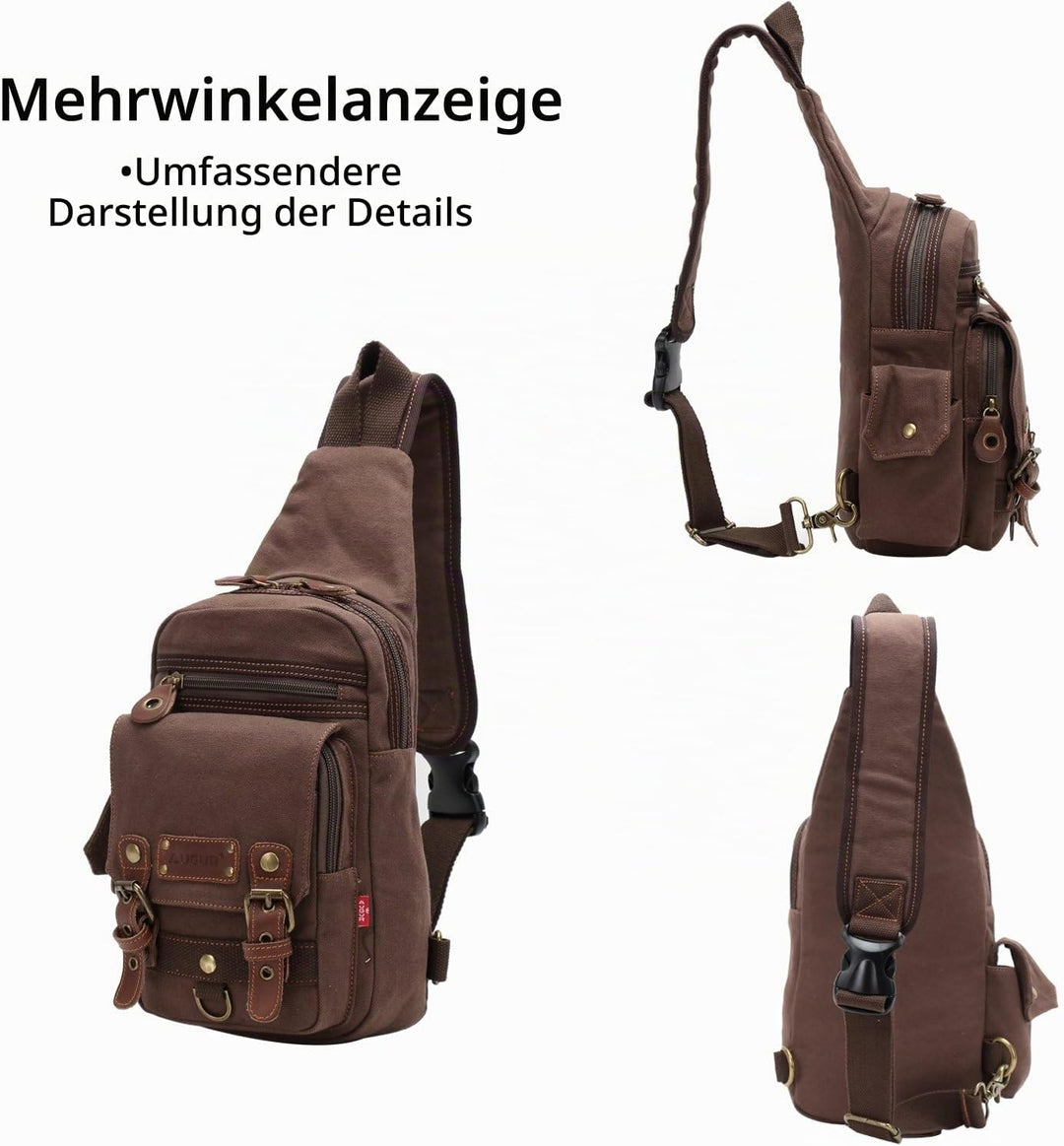 FANDARE Rucksack Sling Bag Umhängetasche Messenger Tasche Schultertasche Reisen Daypack Klein Crossb