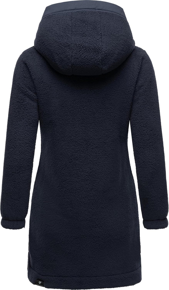 Ragwear Damen Fleecejacke Kurze Teddyfleece-Jacke warm mit Kapuze Cousy XS-6XL S Navy24, S Navy24