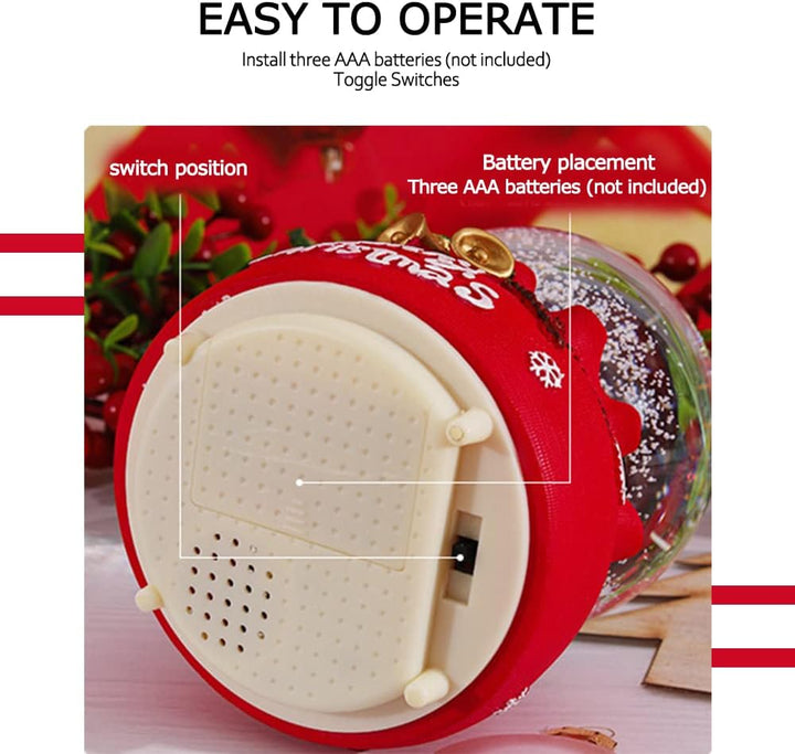 Weihnachtslaterne Musik Laterne Weihnachtliche Schneekugeln Weihnachtsmann für Geschenke und Dekorat