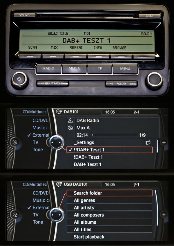 DENSION DAB+U (DBU3GEN) Universal Digitalradio DAB+ Interface für zu Hause & für Fahrzeuge mit werks