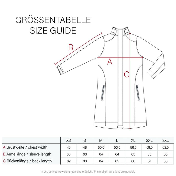 MARIKOO Damen Softshell Jacke Winterjacke wasserabweisend Outdoor lang B856 XS Anthrazit, XS Anthraz