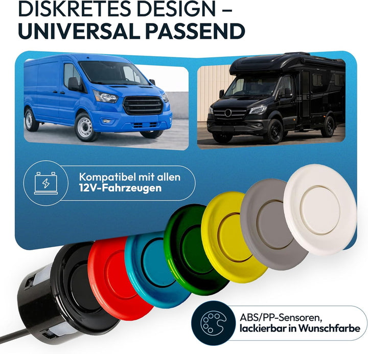 VSG24 Premium Kombi Einparkhilfe mit Display zum nachrüsten am Auto, PDC Parksensoren Vorne Hinten m