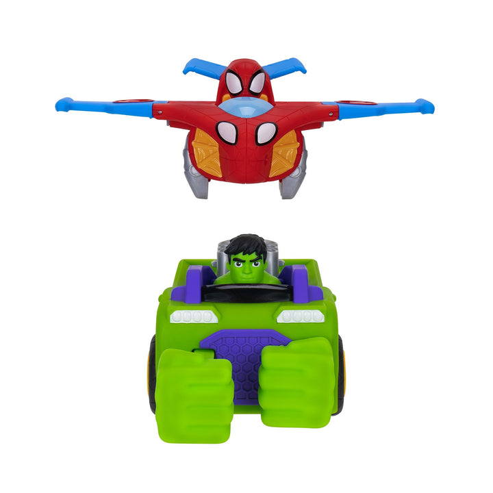 Jazwares Spidey und Seine Super-Freunde SNF0323 - Team Up Fahrzeug, Kombination aus Hulk Fahrzeug &amp;