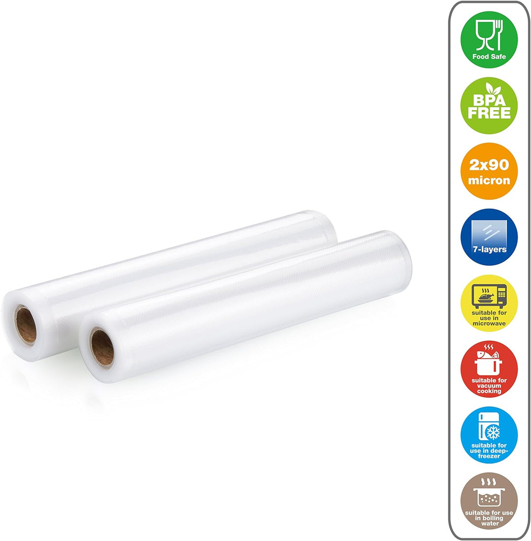 Peach Vakuumierfolie - 10 Rollen à 28x300cm - 30 Meter - Lebensmittel natürlich Frischhalten - kein