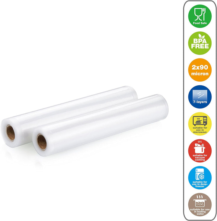 Peach Vakuumierfolie - 10 Rollen à 28x300cm - 30 Meter - Lebensmittel natürlich Frischhalten - kein