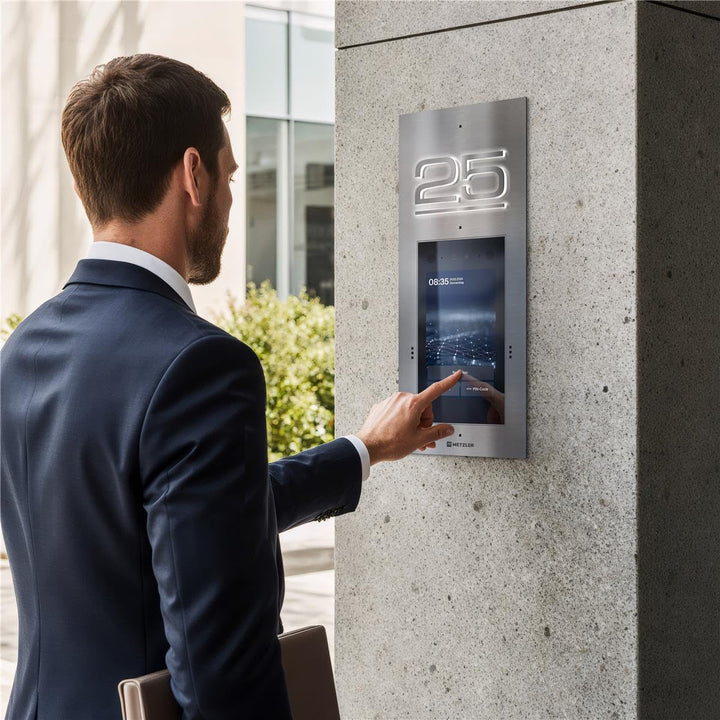 Metzler Türsprechanlage mit Gesichtserkennung und Touch-Display in Edelstahl für Ein- und Mehrfamili