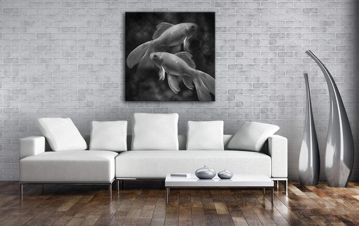 deyoli Dark Sternzeichen Fische Format: 60x60 Effekt: Schwarz&Weiss als Leinwandbild, Motiv fertig g