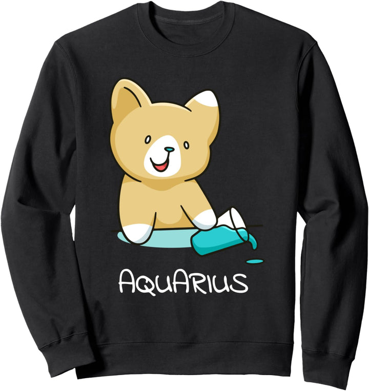 Wassermann Katze Tierkreiszeichen Kawaii Astrologie Katzen Sweatshirt