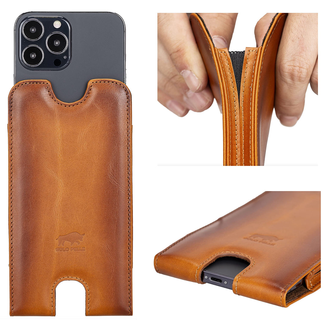 Solo Pelle Lederhülle für das iPhone 12/12 Pro / 13/13 Pro bis 6.1 Zoll Stanford Case Leder Hülle Le