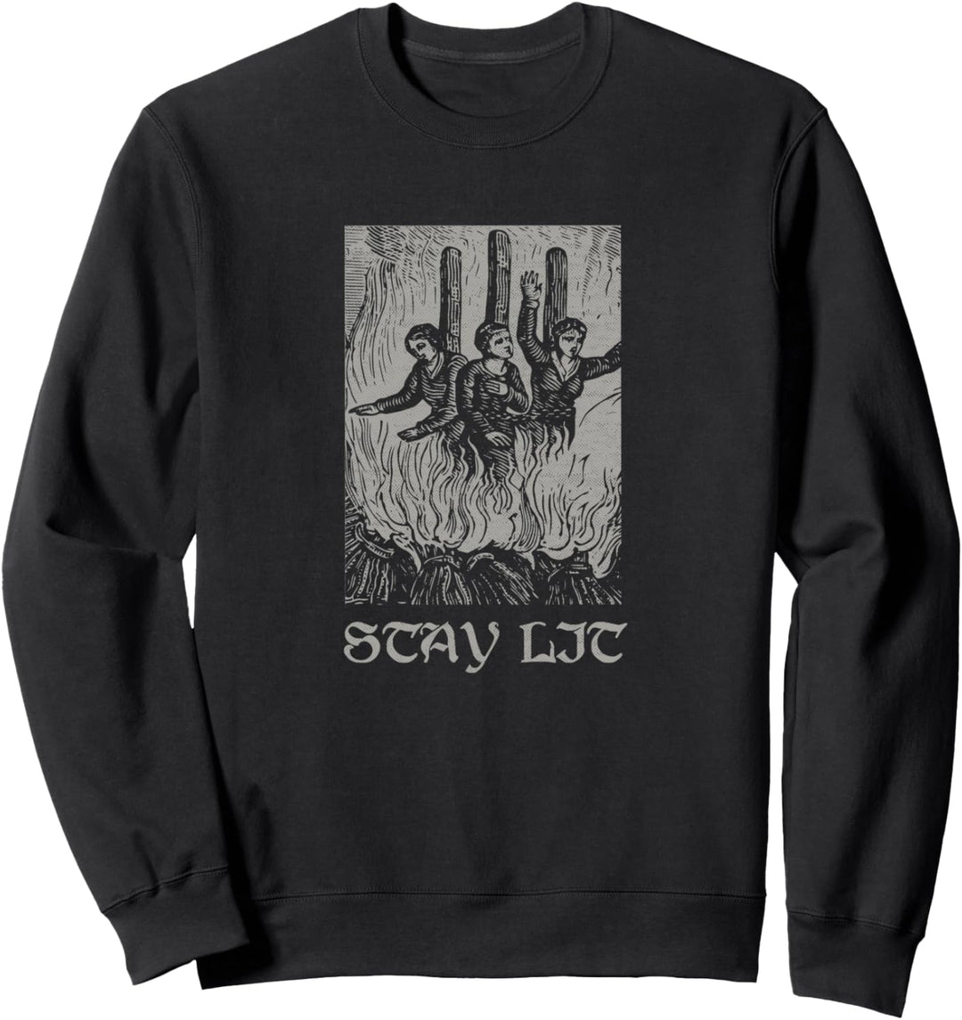 Occult Stay Lit Satan Devil Hell Antichrist Grunge Witch Sweatshirt