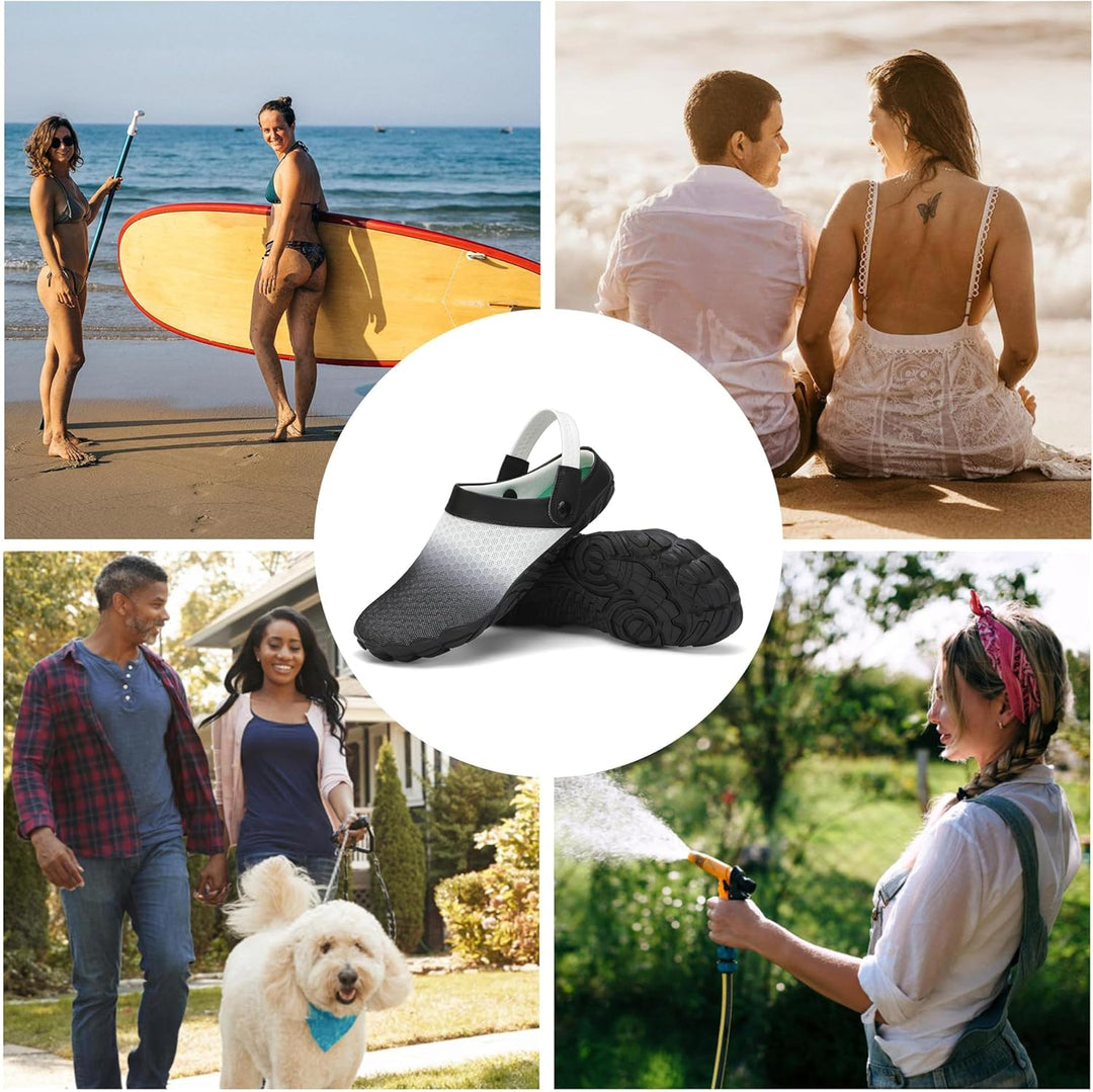 SAGUARO Sommer Clogs Herren Gartenschuhe Damen Hausschuhe Leicht Pantolette rutschfest Badelatschen