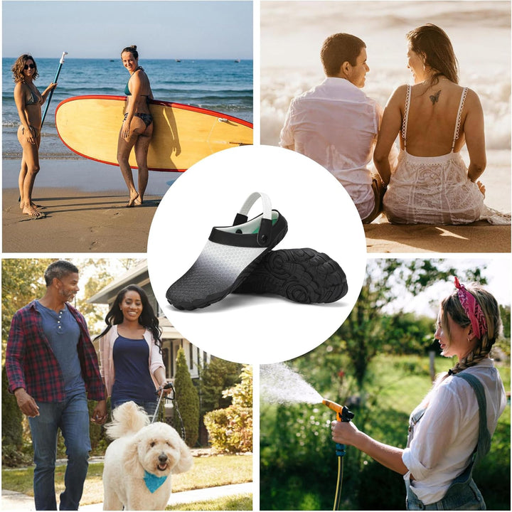 SAGUARO Sommer Clogs Herren Gartenschuhe Damen Hausschuhe Leicht Pantolette rutschfest Badelatschen