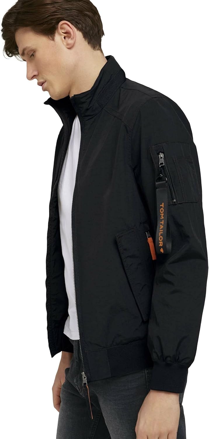 TOM TAILOR Herren Jacken Blouson Jacke mit Stehkragen Black,L,29999,2999