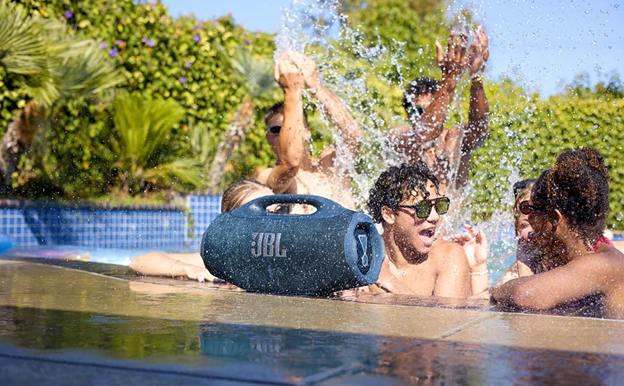 JBL Boombox 4 Tragbarer Bluetooth Lautsprecher, JBL Pro Sound mit AI Sound Boost, IP68 Wasser- und S