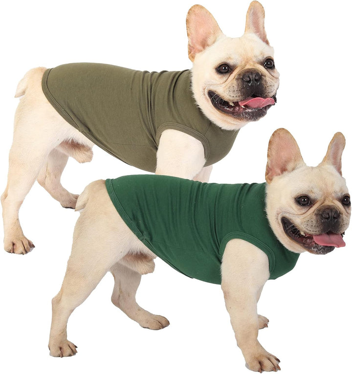 Sychien Einfarbige Hunde-Shirts, solide Hundekleidung, leichtes, dehnbares T-Shirt, ärmellos, blanko