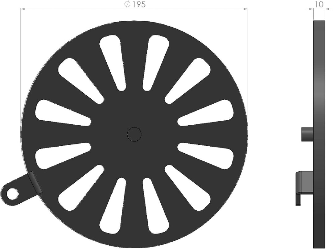 Kaminrost/Ascherost Rund Ø 195 x 10 mm passend für Heta ** Kaminöfen inkl. Modellübersicht - Aschero