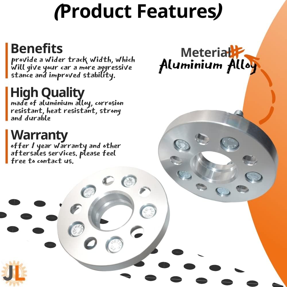 JINGLING KJ 5 Lug Spurverbreiterungen PCD 5 x 114,3 Nabenbohrung 67 mm geschmiedet 2 Stück Thickness
