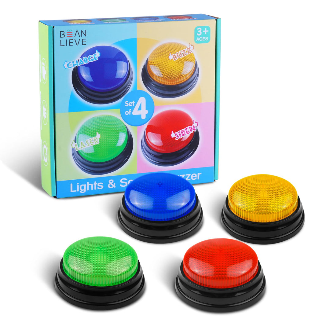 BEAN LIEVE Antwort Buzzer für Unterricht mit Klassenzimmer, Ton und Licht Tasten Spielzeug (Set von