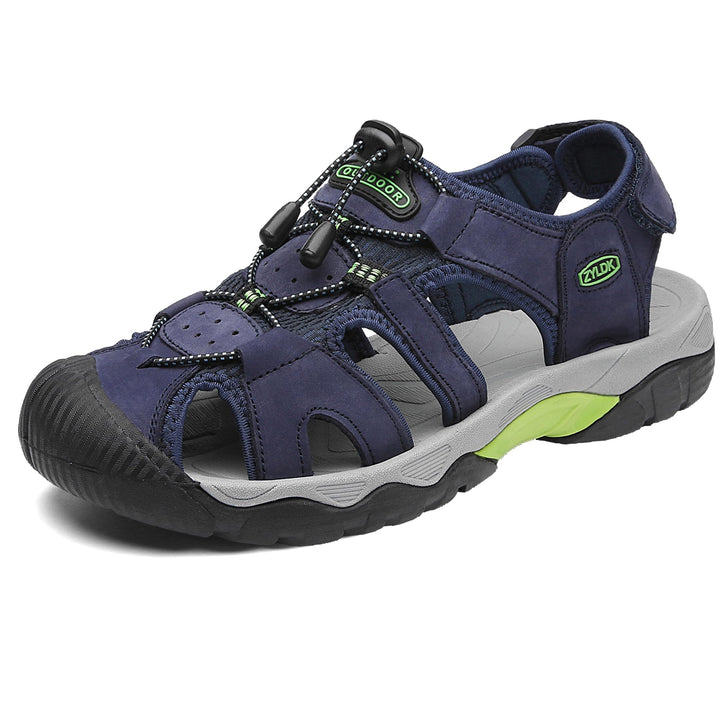 Sandalen Herren Leder Strand Wandersandale Trekkingsandalen Outdoorschuhe Sommer Freizeitschuhe Wand