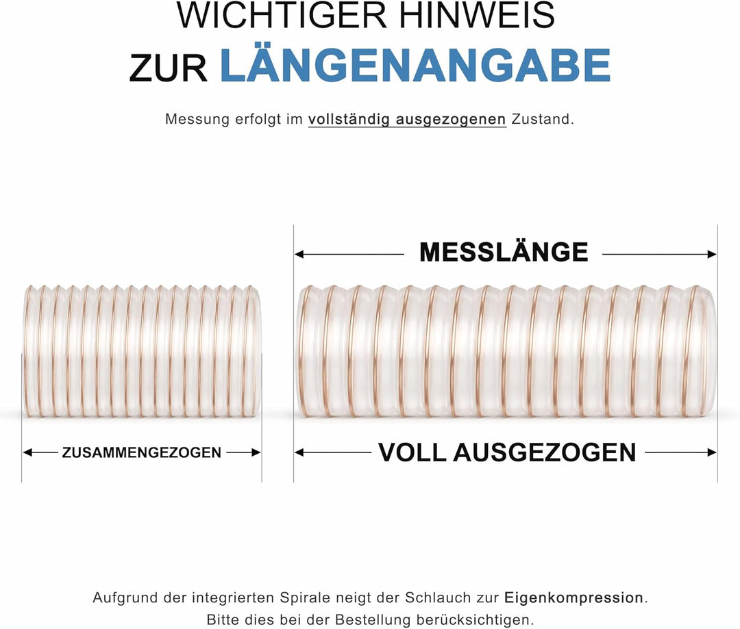 Norres Absaugschlauch Absauganlage Spiralschlauch Spänenschlauch Holz schwer entflammbar Flexschlauc