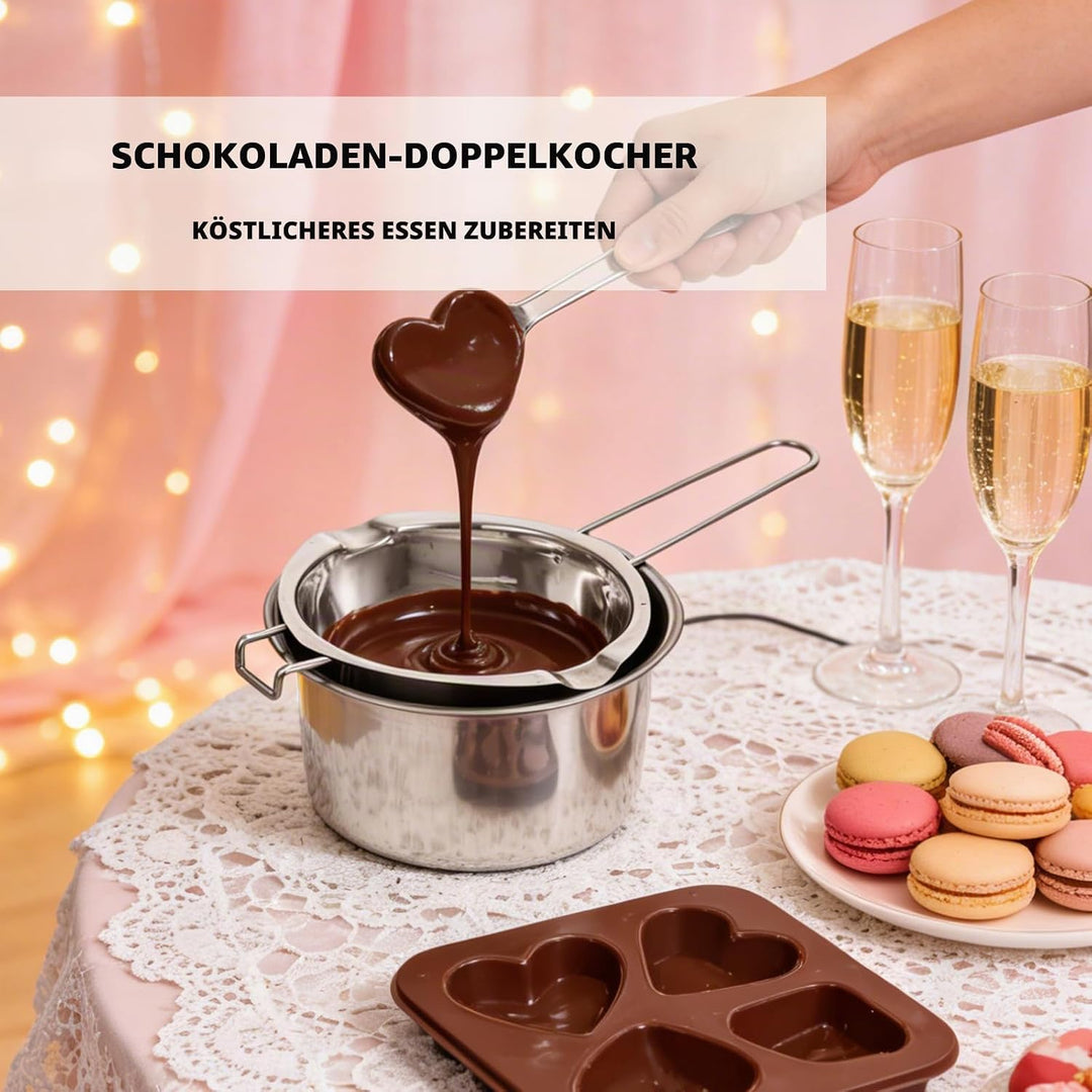 Schmelztopf - 1000ML Wasserbad Schmelzschale, Edelstahl Kerzen Giessen Schokofondue, Schokolade Schm