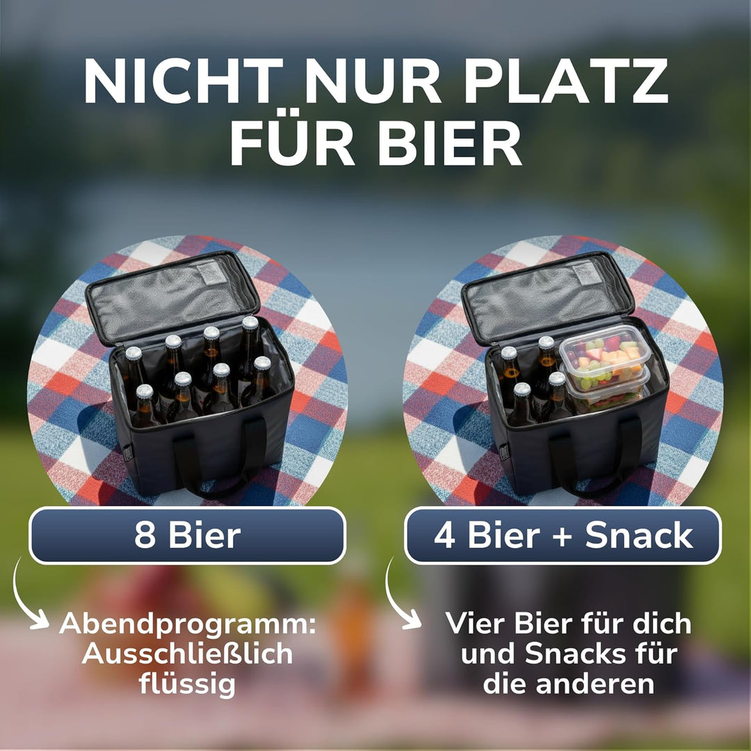 Bier Kühltasche - mit Trenneinsatz für Bierflaschen - Männerhandtasche
