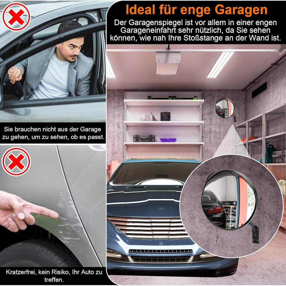 moveland Konvexer Verkehrsspiegel für Garage Zufahrt Park -Verkehrsspiegel Aussenbereich - Verkehrss