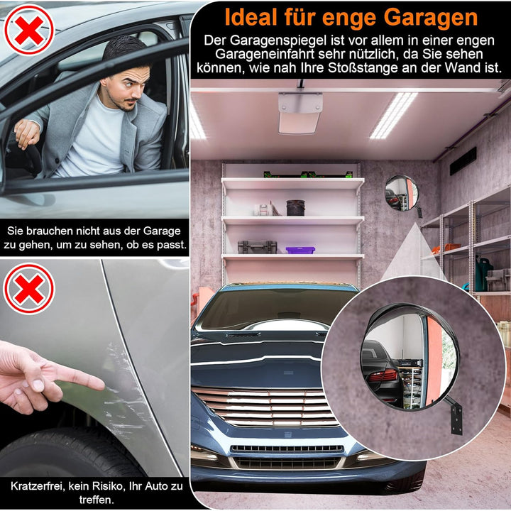 moveland Konvexer Verkehrsspiegel für Garage Zufahrt Park -Verkehrsspiegel Aussenbereich - Verkehrss