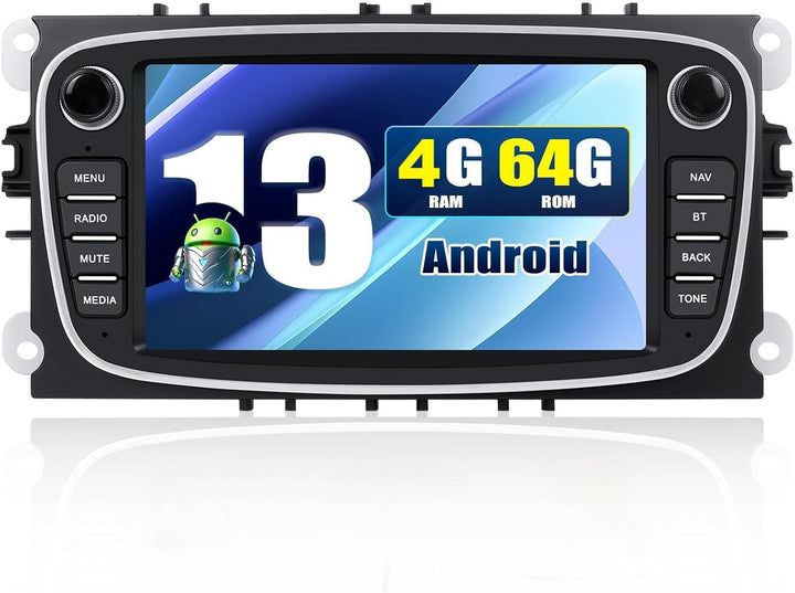 CAMECHO 4+64G Android 13 Autoradio für Ford Focus mk2 Mondeo Cmax Galaxy Smax Kuga mit Carplay/Andro