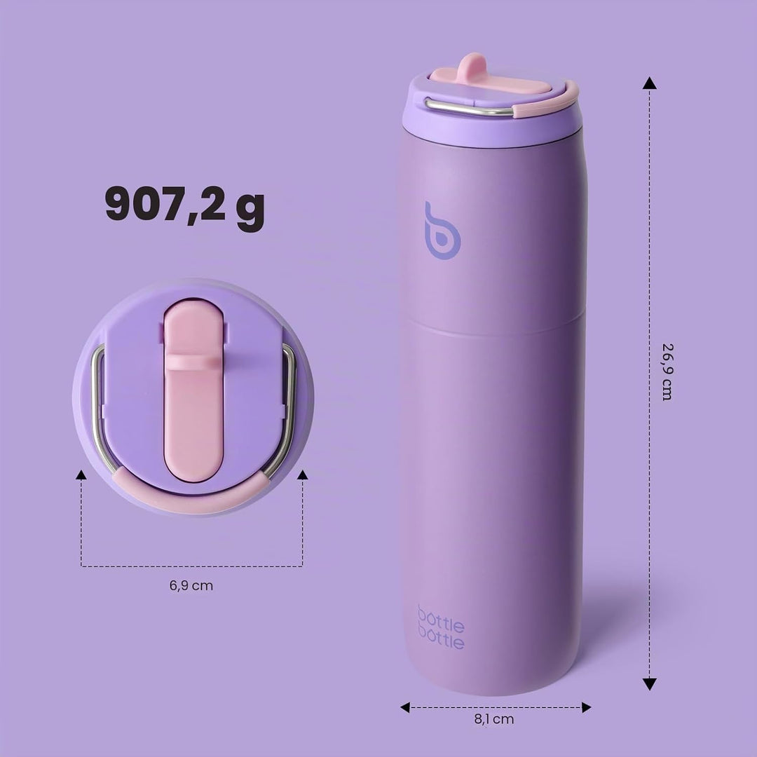 bottlebottle BOTTLE BOTTLE Isolierte Wasserflasche Edelstahl 32oz(946ml) mit Strohhalm Griff für Spo