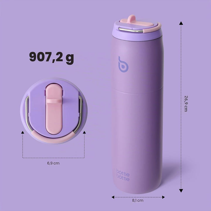 bottlebottle BOTTLE BOTTLE Isolierte Wasserflasche Edelstahl 32oz(946ml) mit Strohhalm Griff für Spo