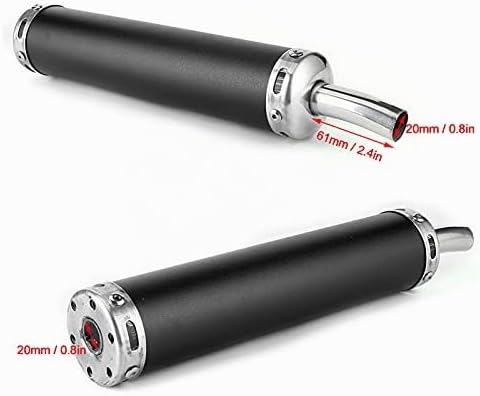 Auspuffschalldämpfer, Edelstahl-Motorrad-Auspuffschalldämpfer 20 mm / 0,8 Zoll Motorrad-Auspuffschal