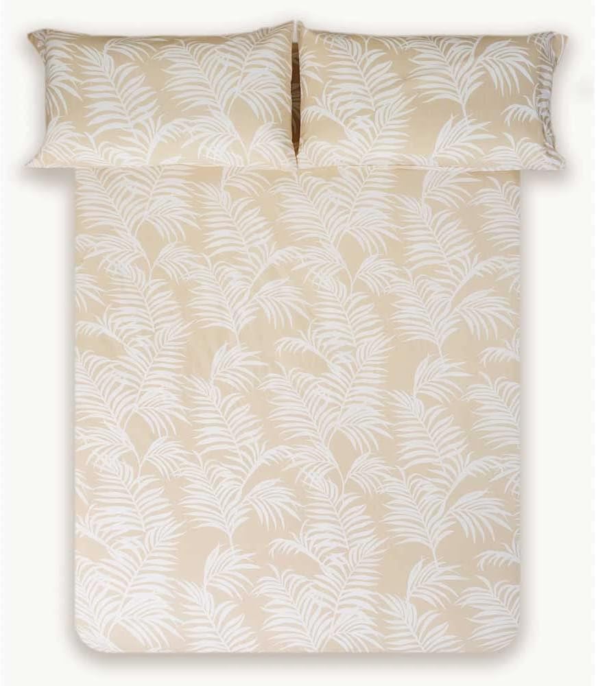 COTTON ARTean Bettwäsche-Set aus Bio-Baumwolle, Beige, 150 x 190/200 cm, 100 % Bio-Baumwolle. Cama 1