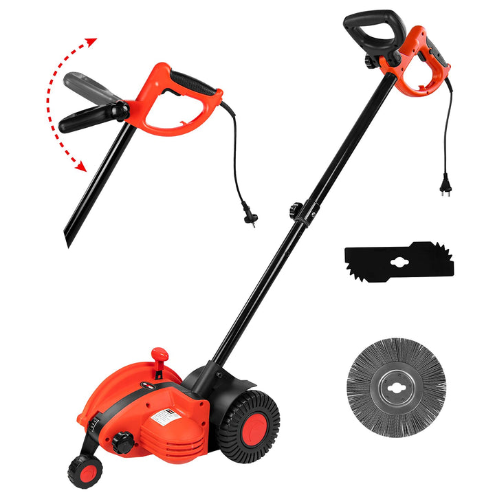 Grafner 2in1 Rasenkantenschneider und Fugenbürste, mit Messer und Bürste, ergonomischer Teleskopstie