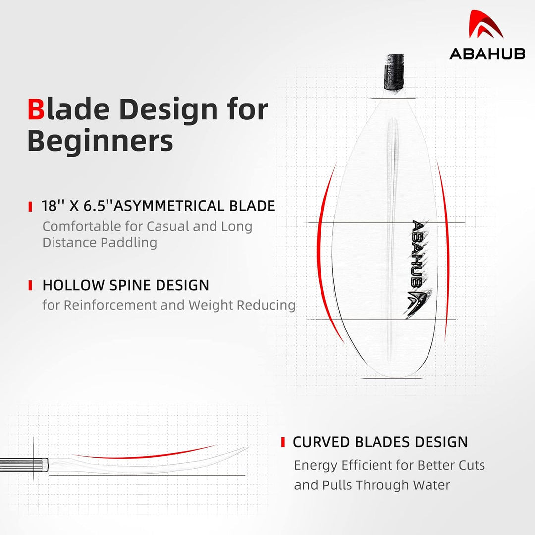 Abahub 218/230/241cm Kajak Paddel Aluminium Doppelpaddel mit Paddelleine für Kajakfahren Ruderboot K