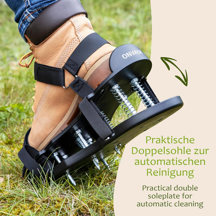 ONVAYA® Rasenlüfter-Schuhe ǀ Doppelsohle mit Federn ǀ passend für die Schuhgrössen 37 bis 47 ǀ mit v
