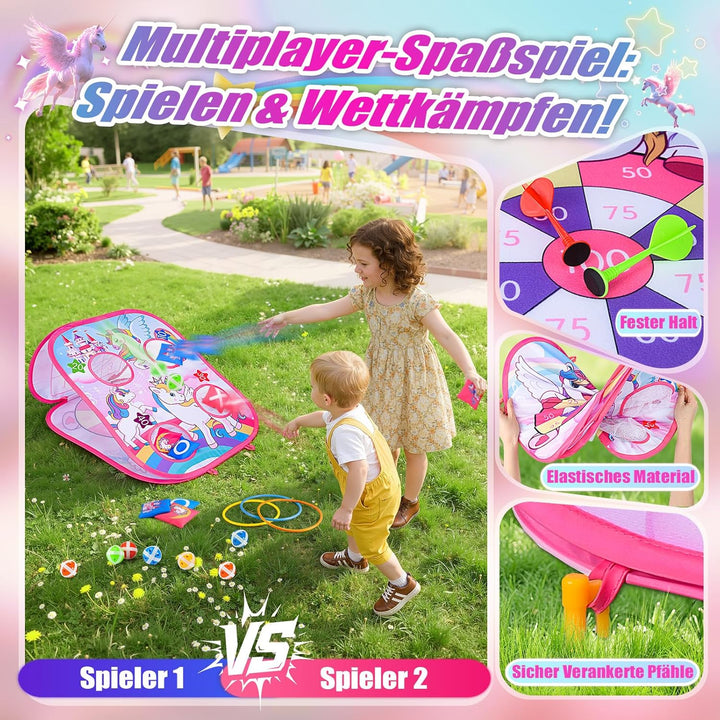 5-in-1 Ring Wurfspiel Dartscheibe Outdoor Garten Spiele Für Kinder, Gartenspielzeug Kinder Outdoor S
