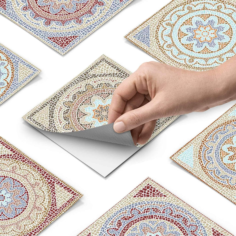 Mosaikfliesen für - [ Boden Fliesen ] - Sticker Aufkleber Folie für Bodenfliesen - Bad oder Küche I