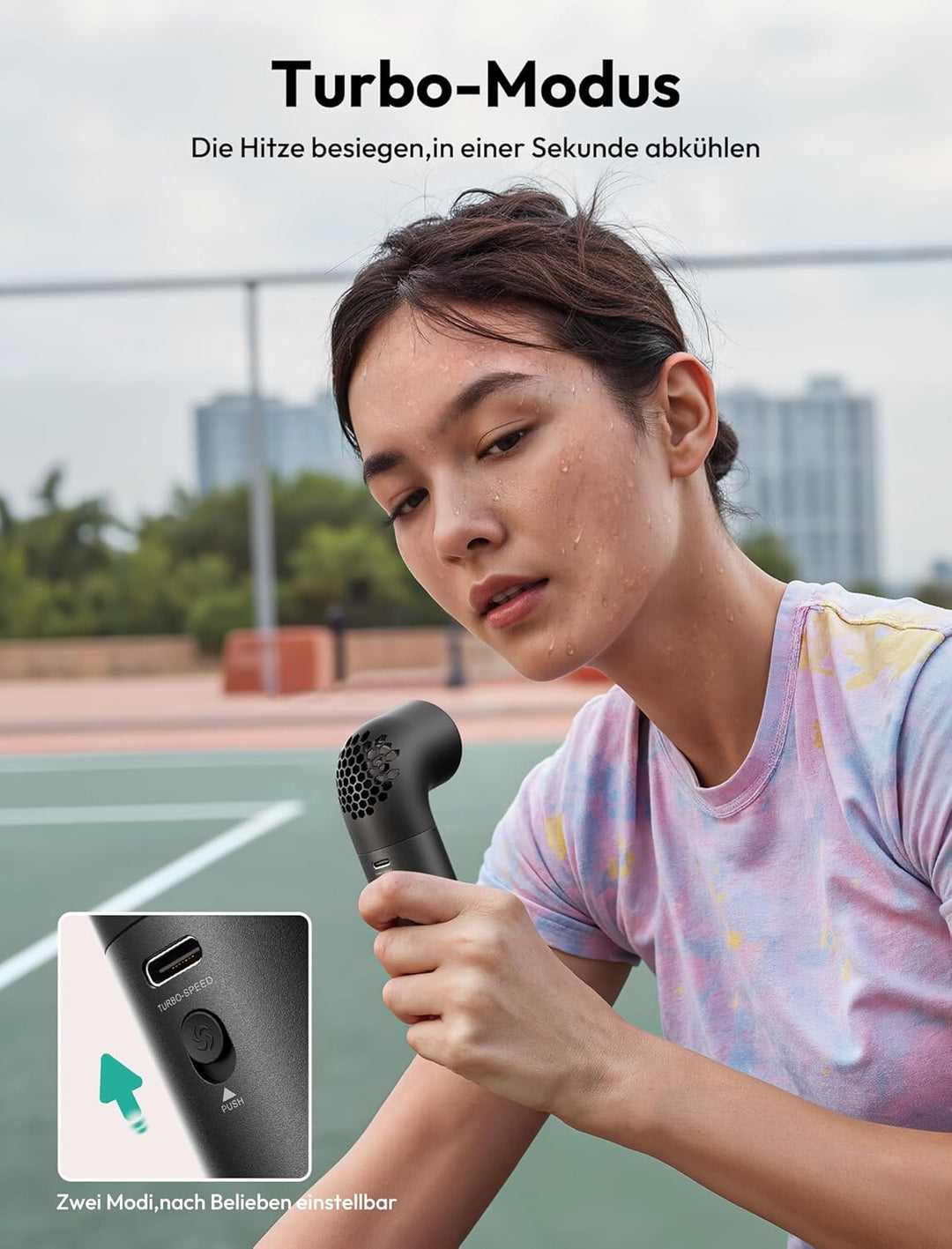 Aecooly Tragbarer Handventilator, Leistungsstarker Turbo-Lüfter mit 19000 U/min, Aero Pro, Bis zu 15